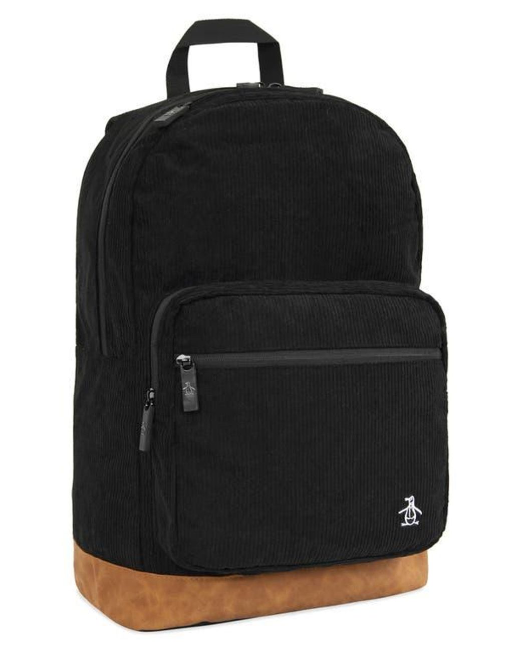 Original Penguin Black Corduroy Backpack for men