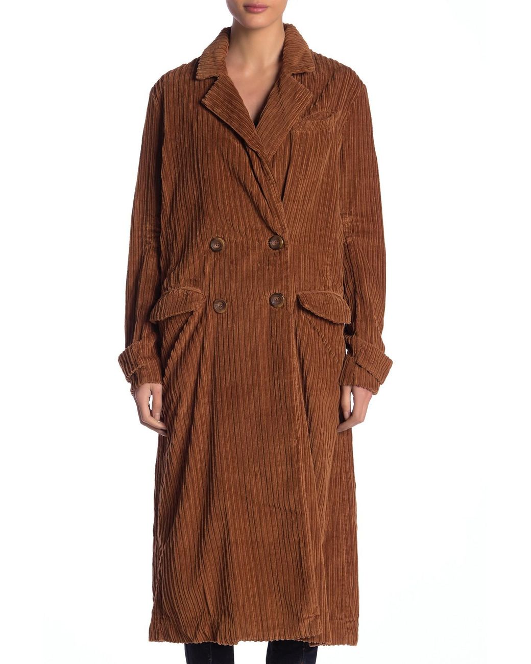 Free People Abbey Road Wide Wale Cotton Corduroy Duster Coat