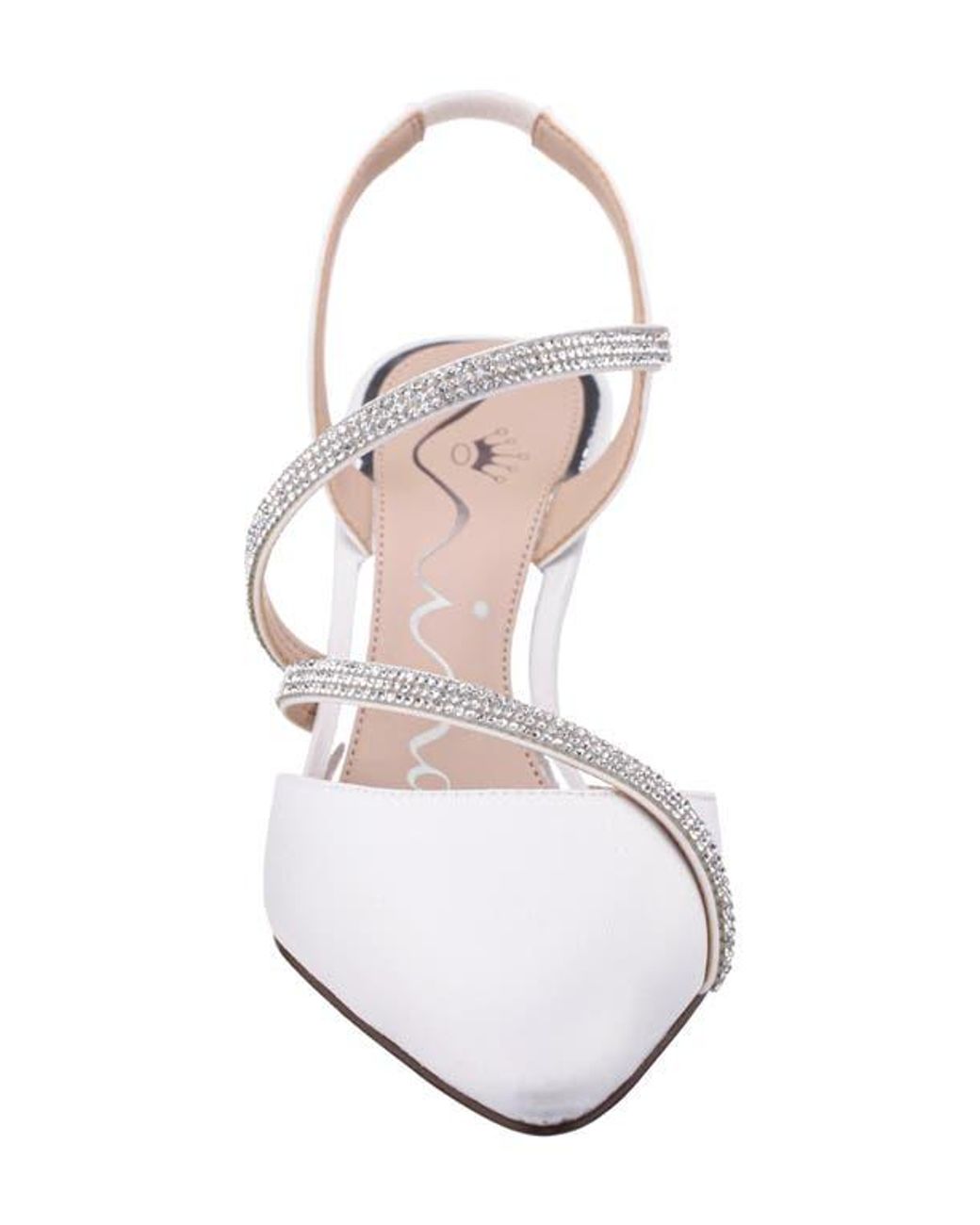 Nina White Nela Slingback Pointed Toe Pump