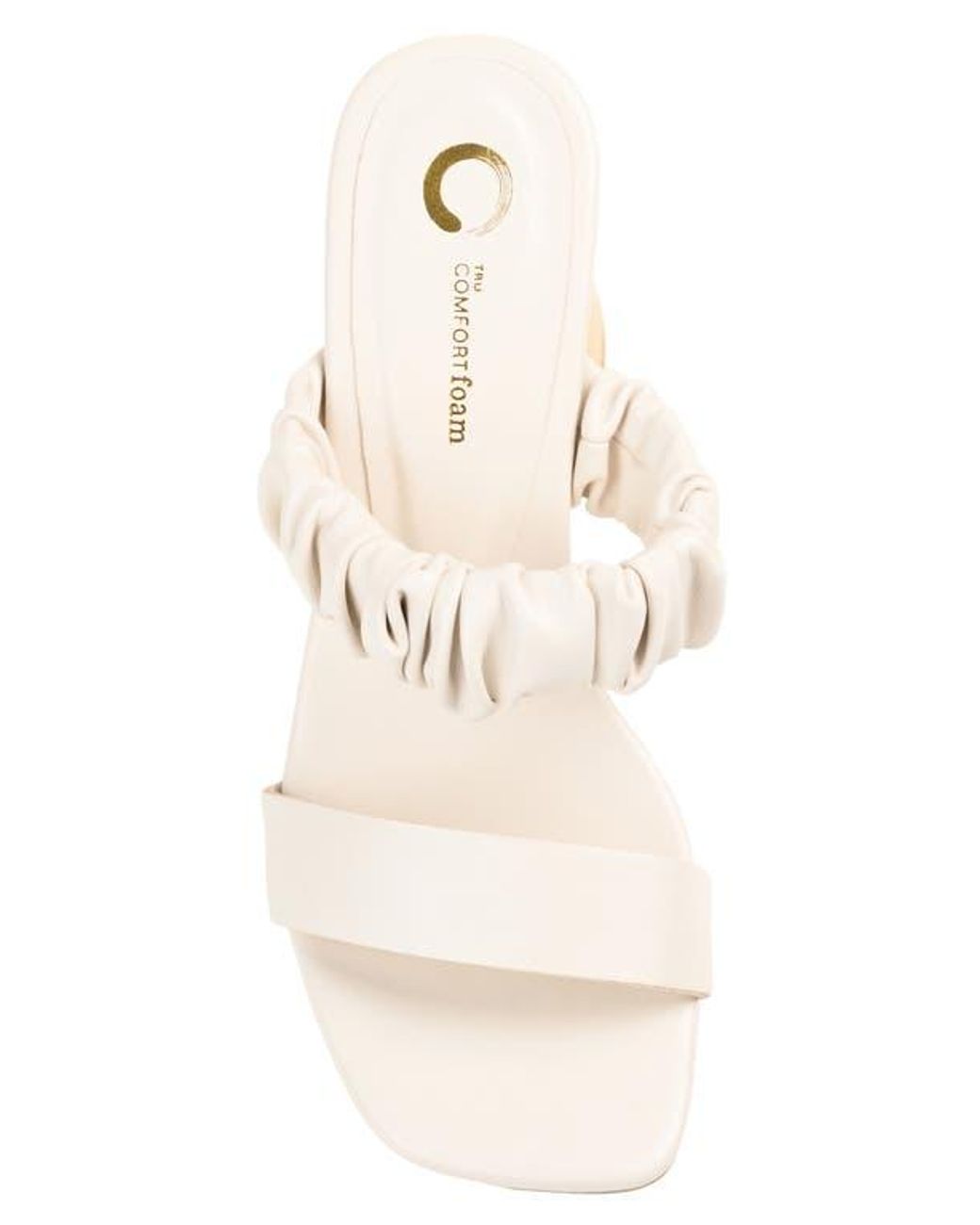 Journee Collection Natural Open Square-Toe Block Heel