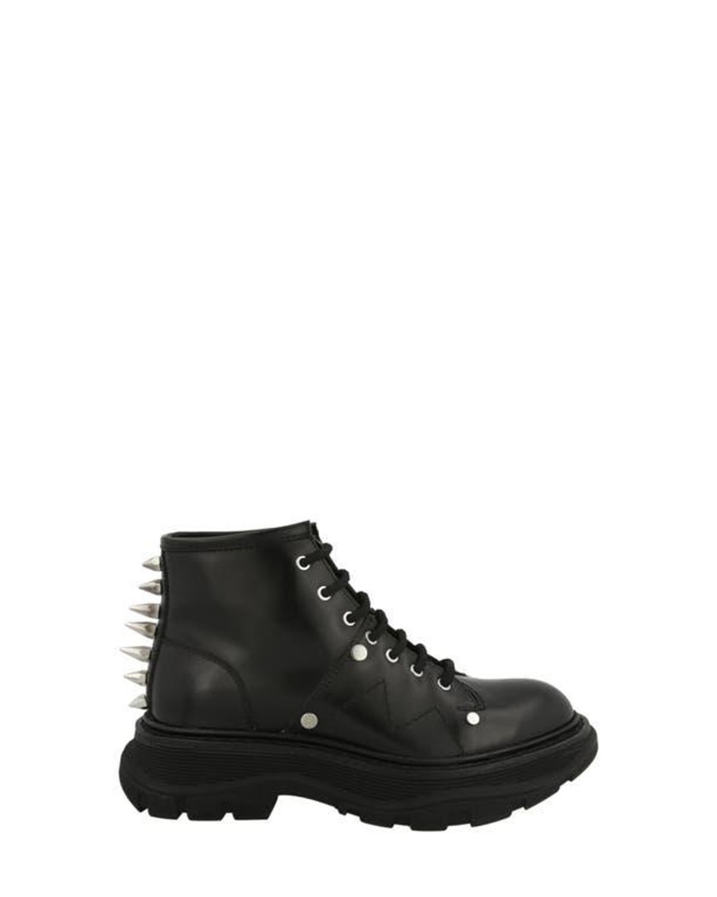 Alexander McQueen Black Studded Combat Bootie