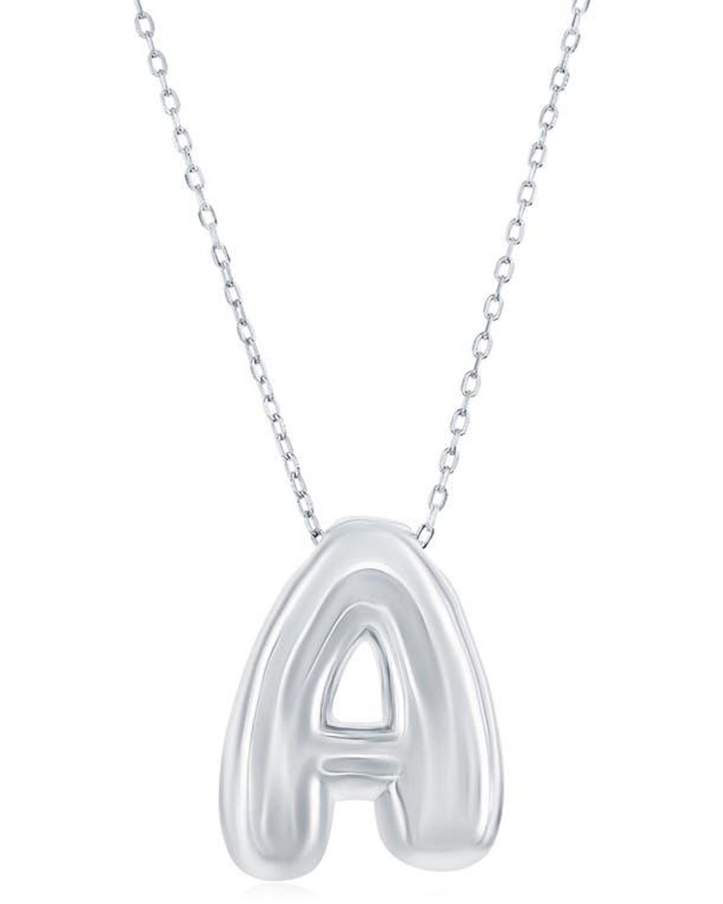 Simona Blue Bubble Initial Pendant Necklace