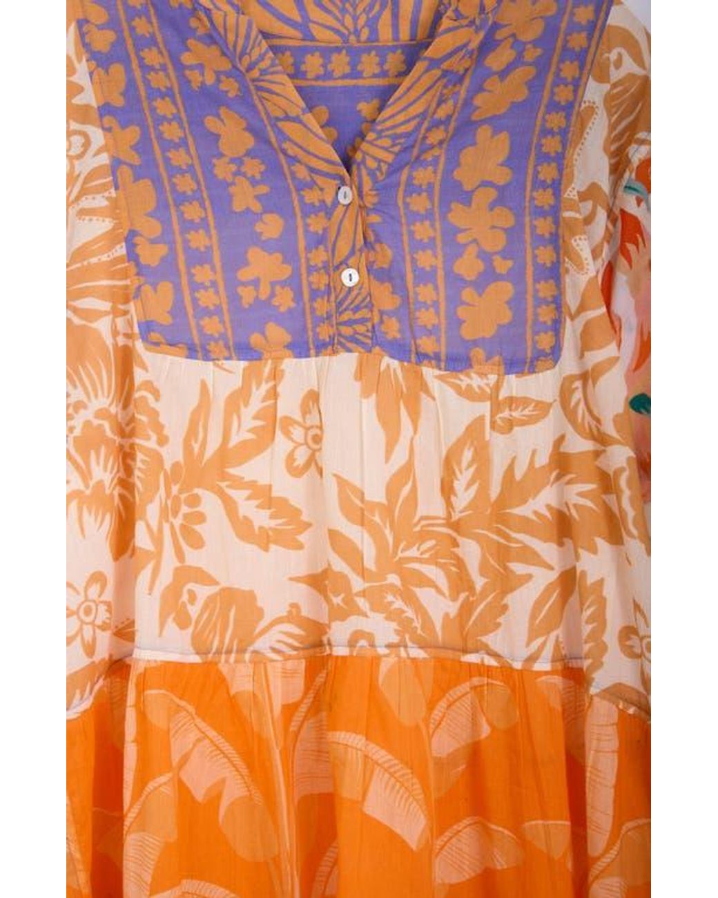 Saachi Orange Patchwork Cotton Tunic