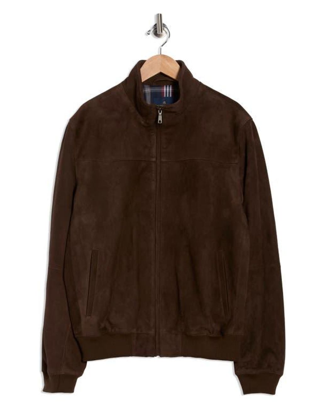 Brooks Brothers Suede Zip Up Jacket in Brown for Men | Lyst