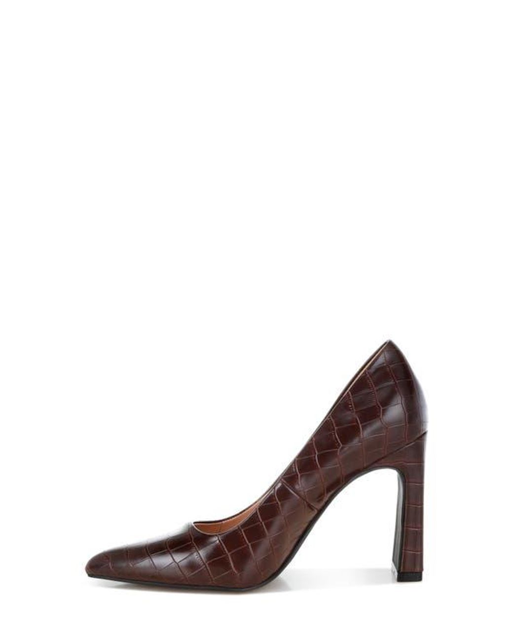 LONDON RAG Brown Scheba Croc Embossed Pump