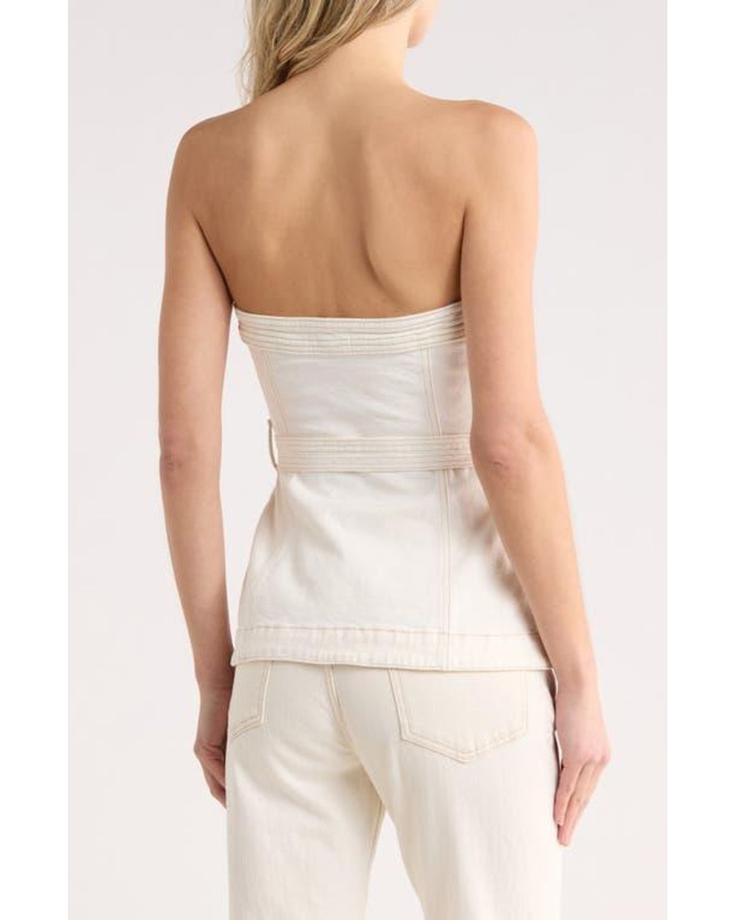 Jonathan Simkhai Natural Belted Bustier Top