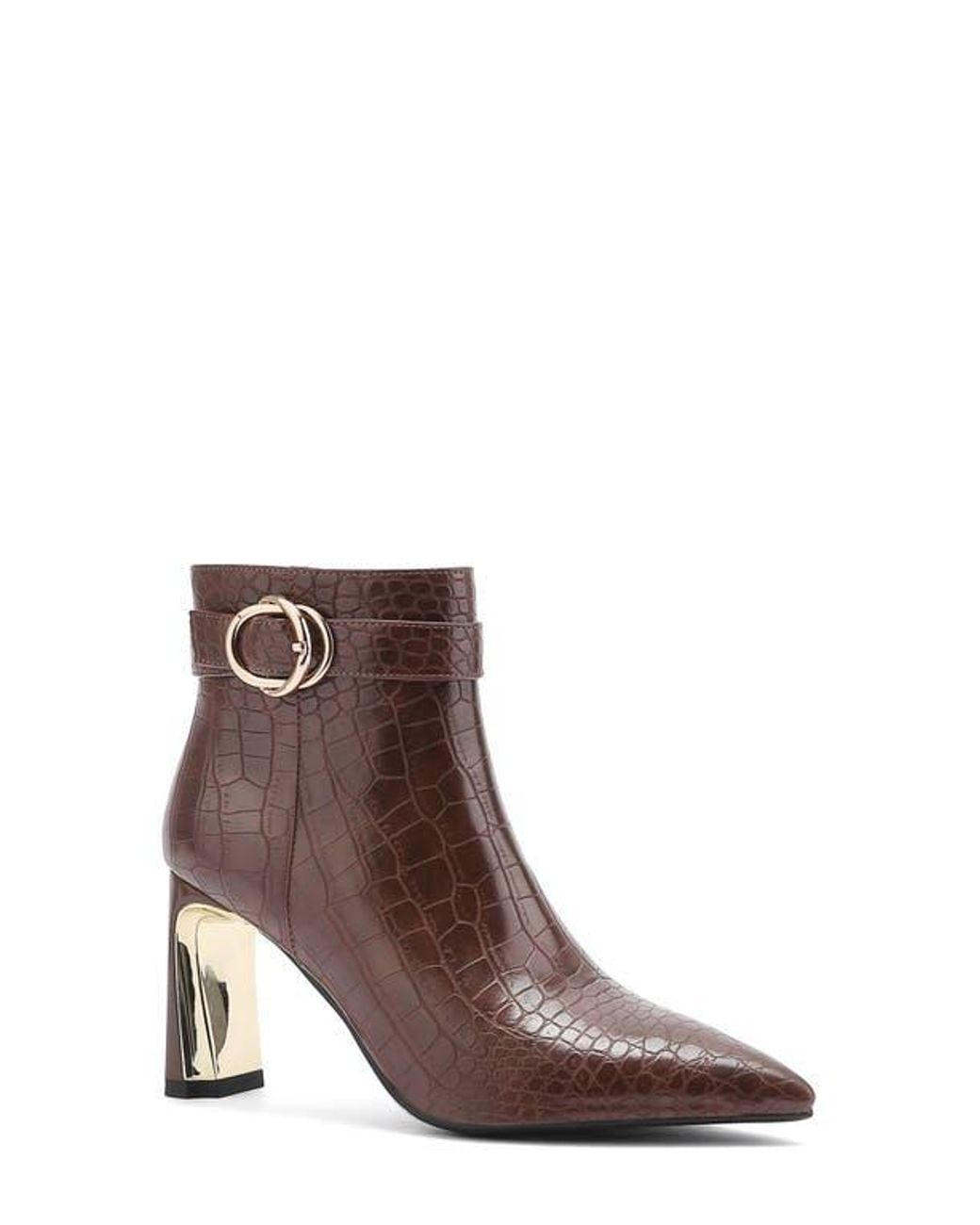 Ninety Union Brown Groovy Croc Embossed Boot