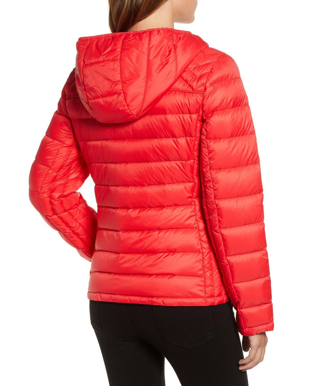 MICHAEL Michael Kors Packable Down Puffer Jacket in Red | Lyst