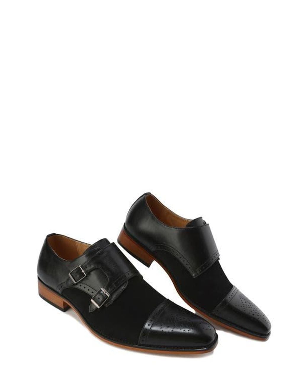 Gino Vitale Black Double Monk Strap Loafer for men