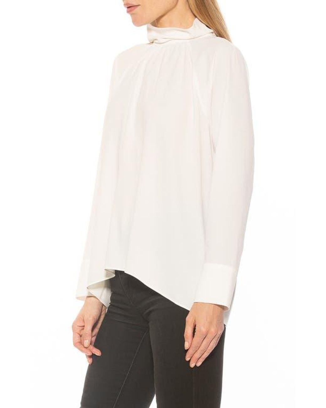 Alexia Admor White Danielle Draped Blouse