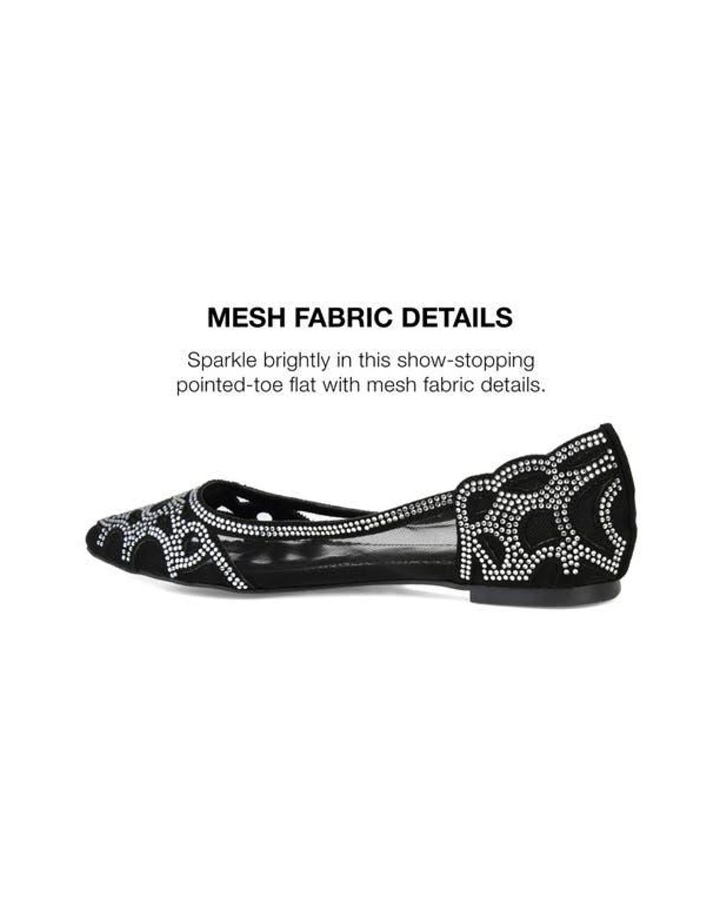 Journee Collection Black Batavia Rhinestone Flat