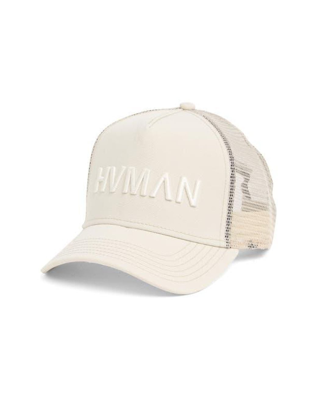 HVMAN White Mesh Trucket Cap for men