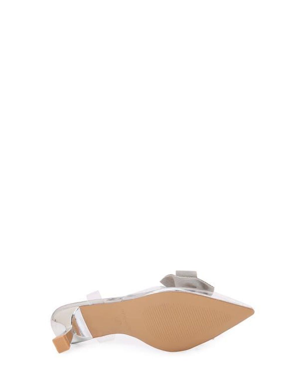 BERNESS White Ninetta Clear Kitten Heel Pump