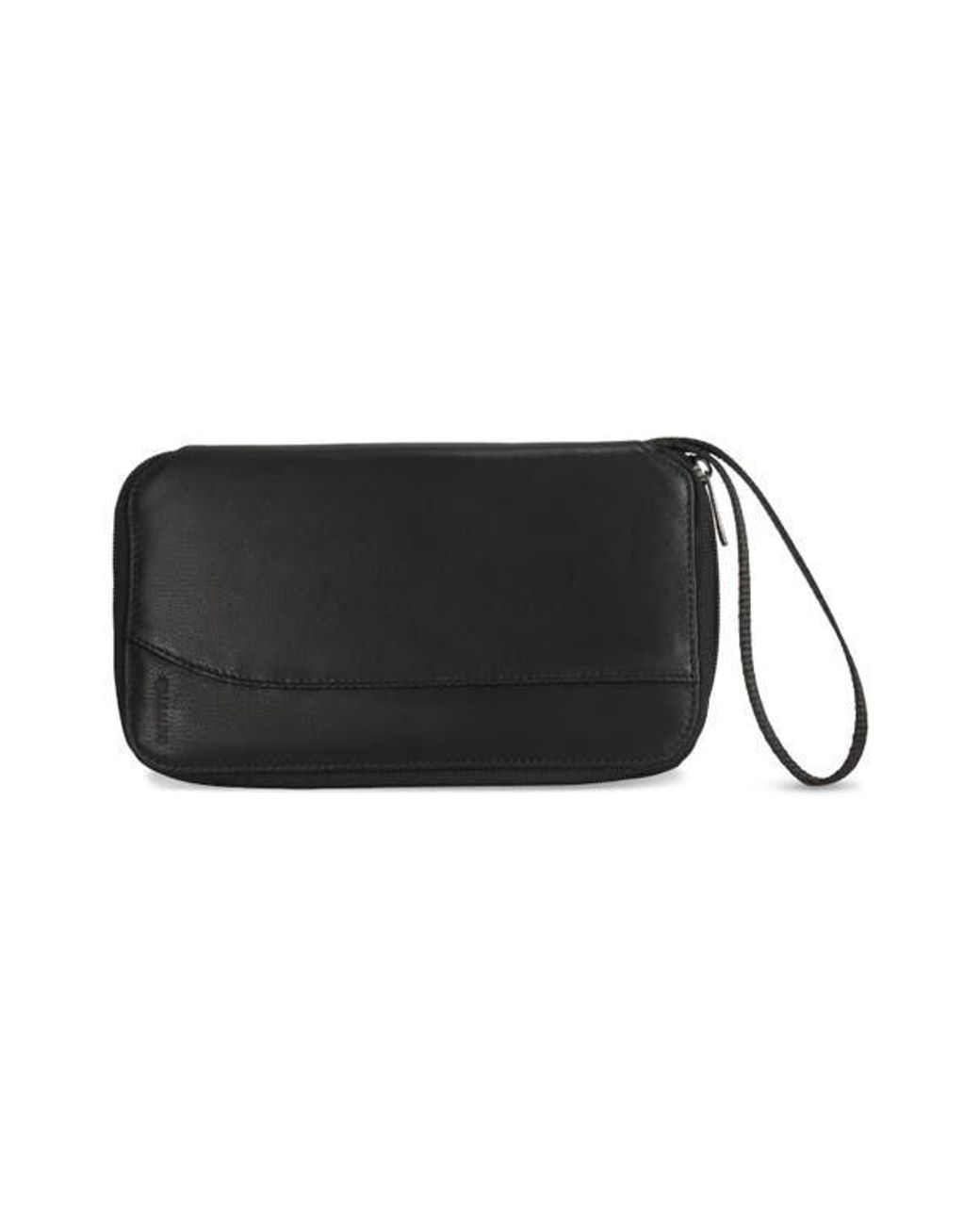 CHAMPS Black Leather Passport Case