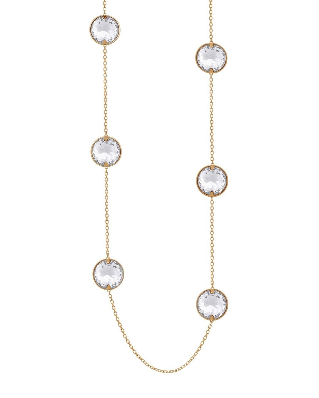 Swarovski Globe 18k Rose Gold Bezel Set Crystal Round Station Necklace in  Metallic | Lyst