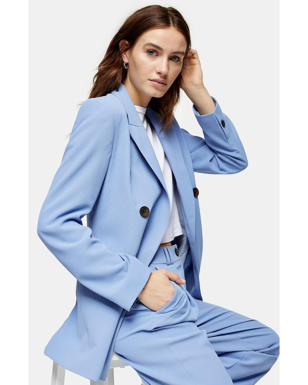 TOPSHOP Synthetic Twill Peg Suit Pants 