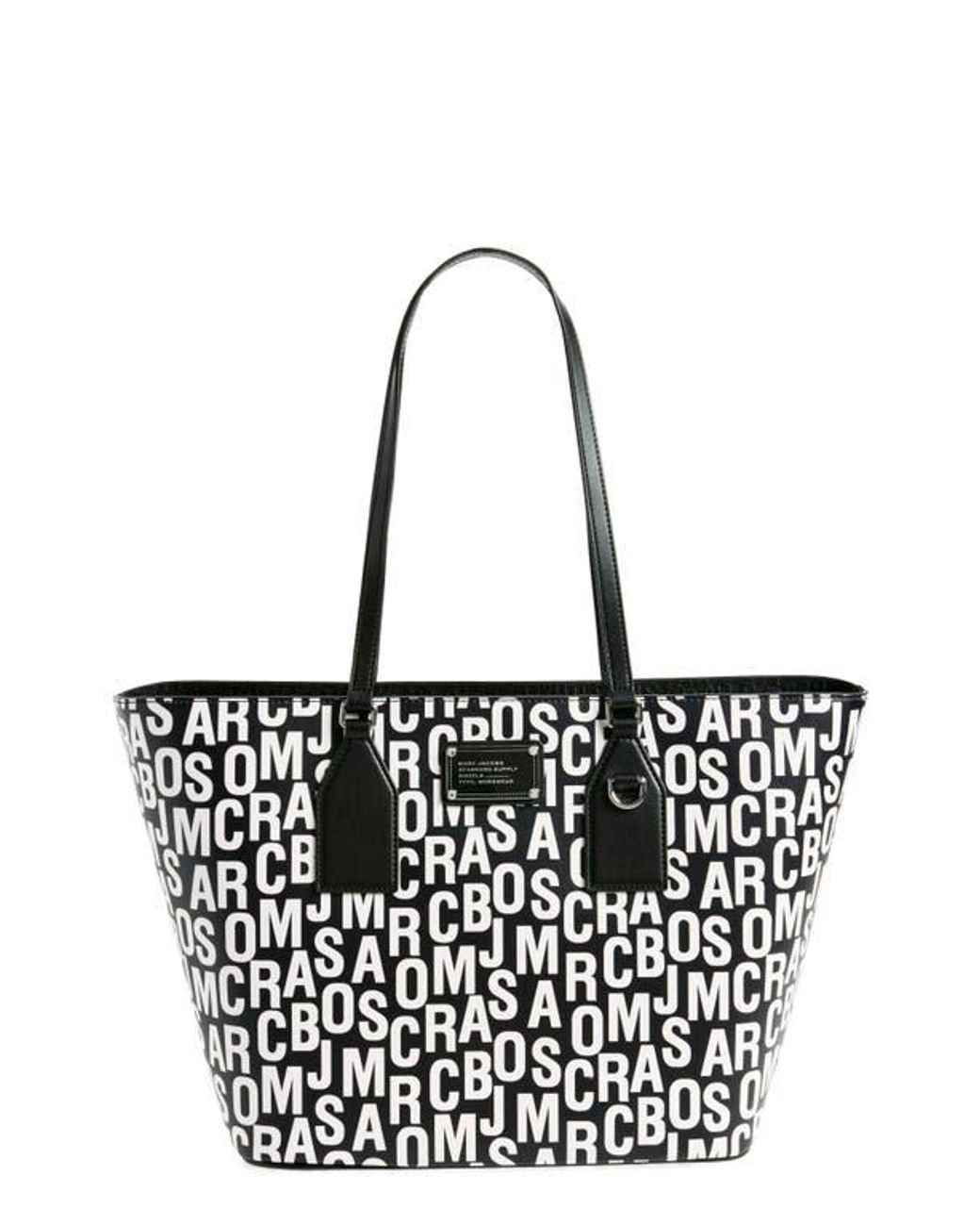 Marc Jacobs Jumbled Logo Tote Bag in White | Lyst