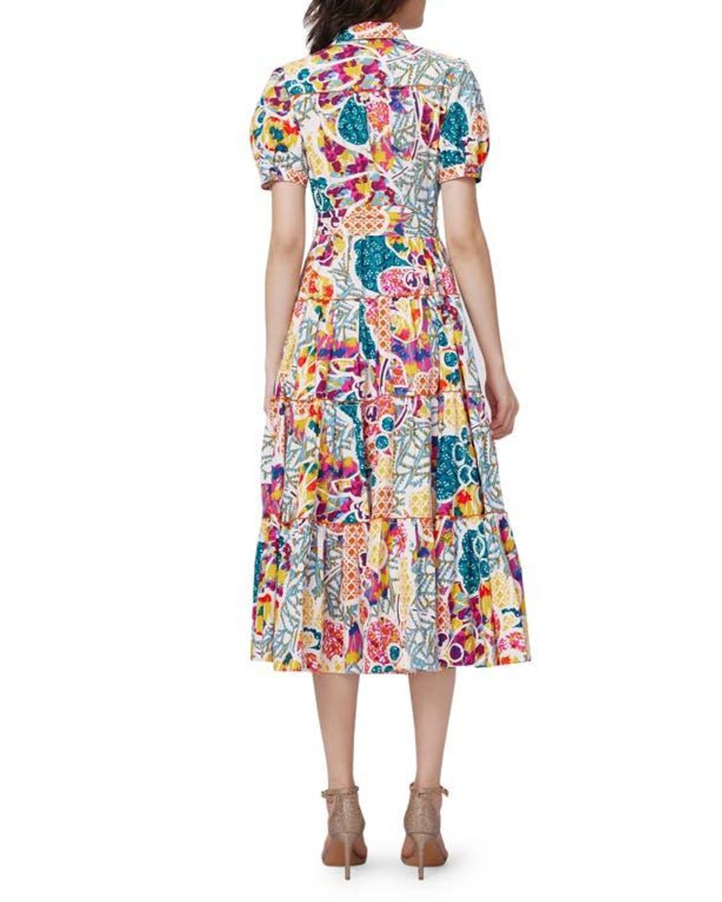 Diane von Furstenberg White Queena Tie Belt Stretch Cotton Midi Dress