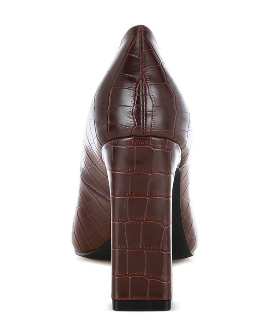 LONDON RAG Brown Scheba Croc Embossed Pump