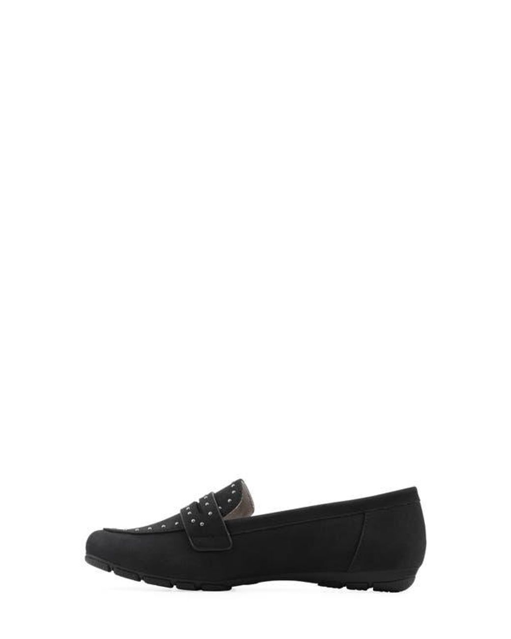 White Mountain Black Giada Stud Driving Loafer