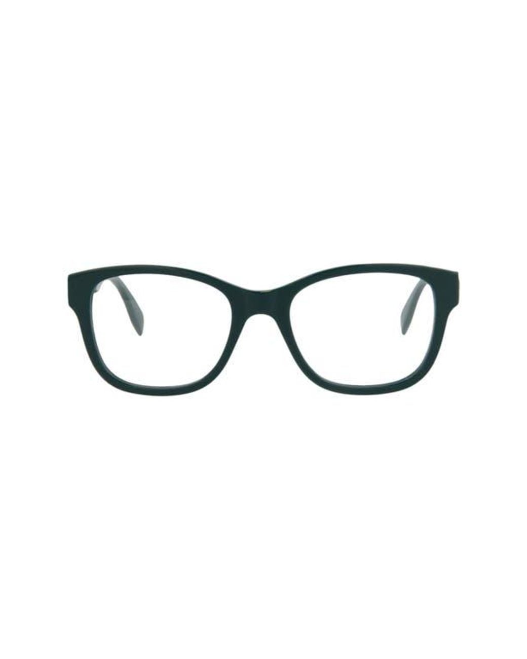 McQueen Black 52Mm Rectangular Optical Glasses for men