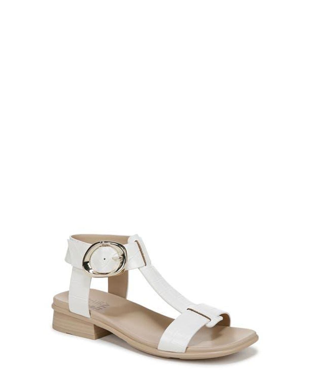 Naturalizer White Brandy T-Strap Sandal