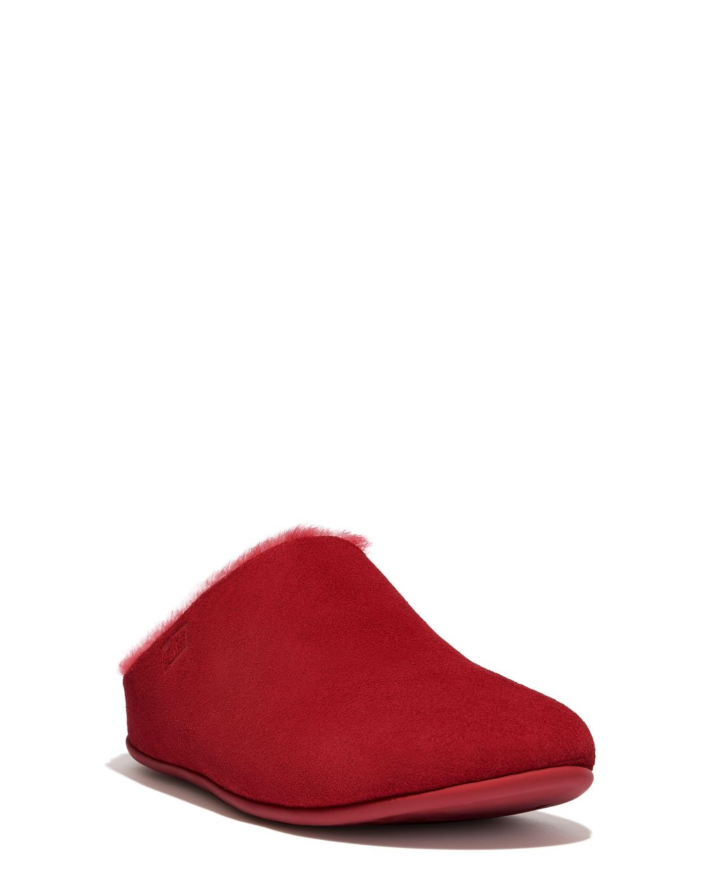 Fitflop Chrissy Genuine Shearling Lined Mule in Red | Lyst
