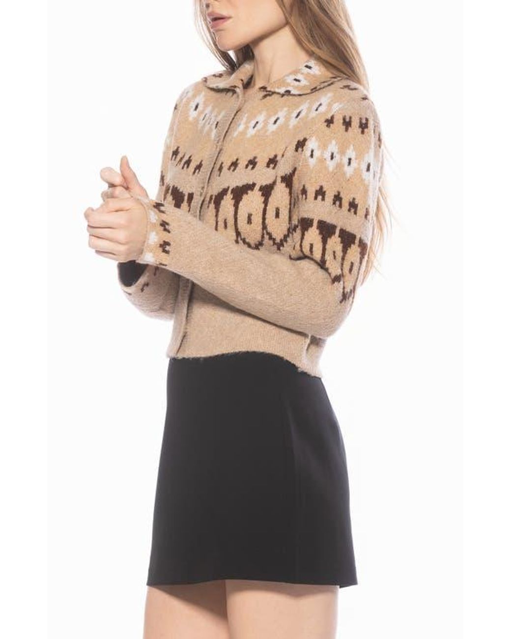 Alexia Admor Black Wayne Collared Knit Cardigan