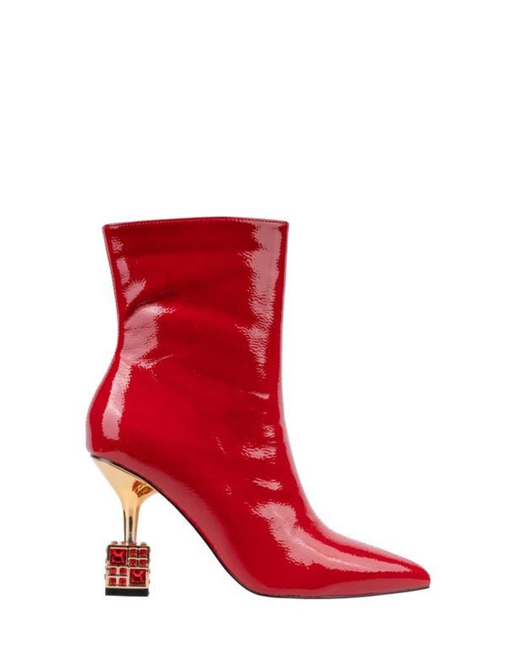 Lady Couture Red Crown Pointed Toe Bootie
