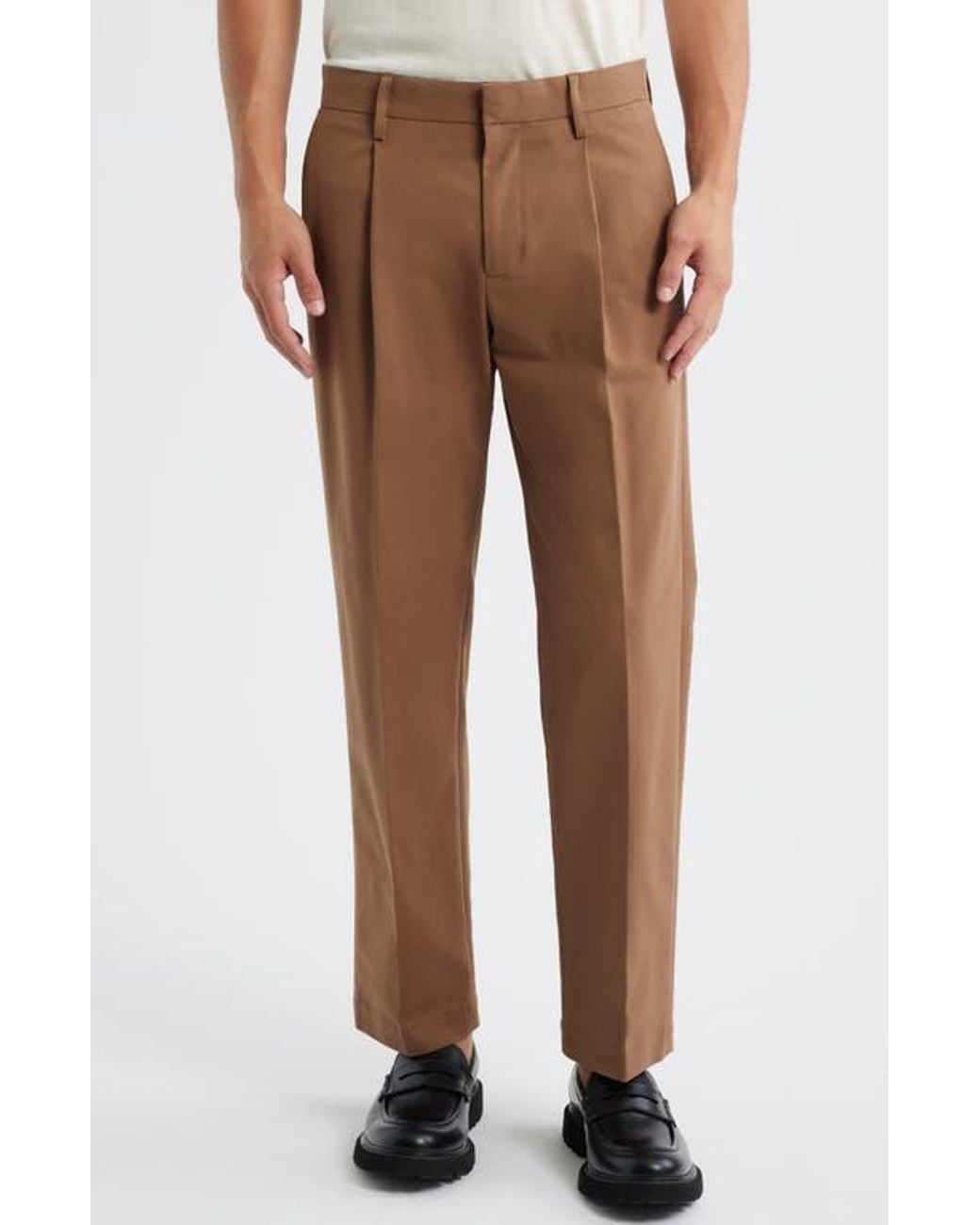Open Edit Brown Straight Leg Pants for men
