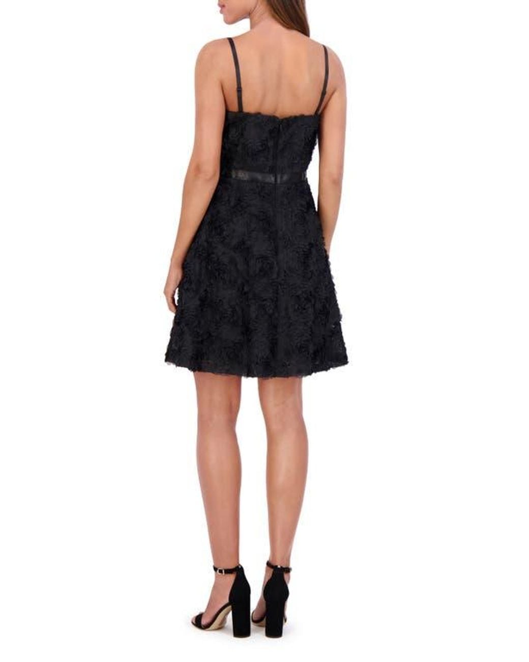 Kensie Black Rosette Minidress