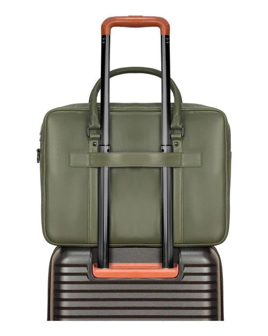 CHAMPS Green Onyx Leather Briefcase for men