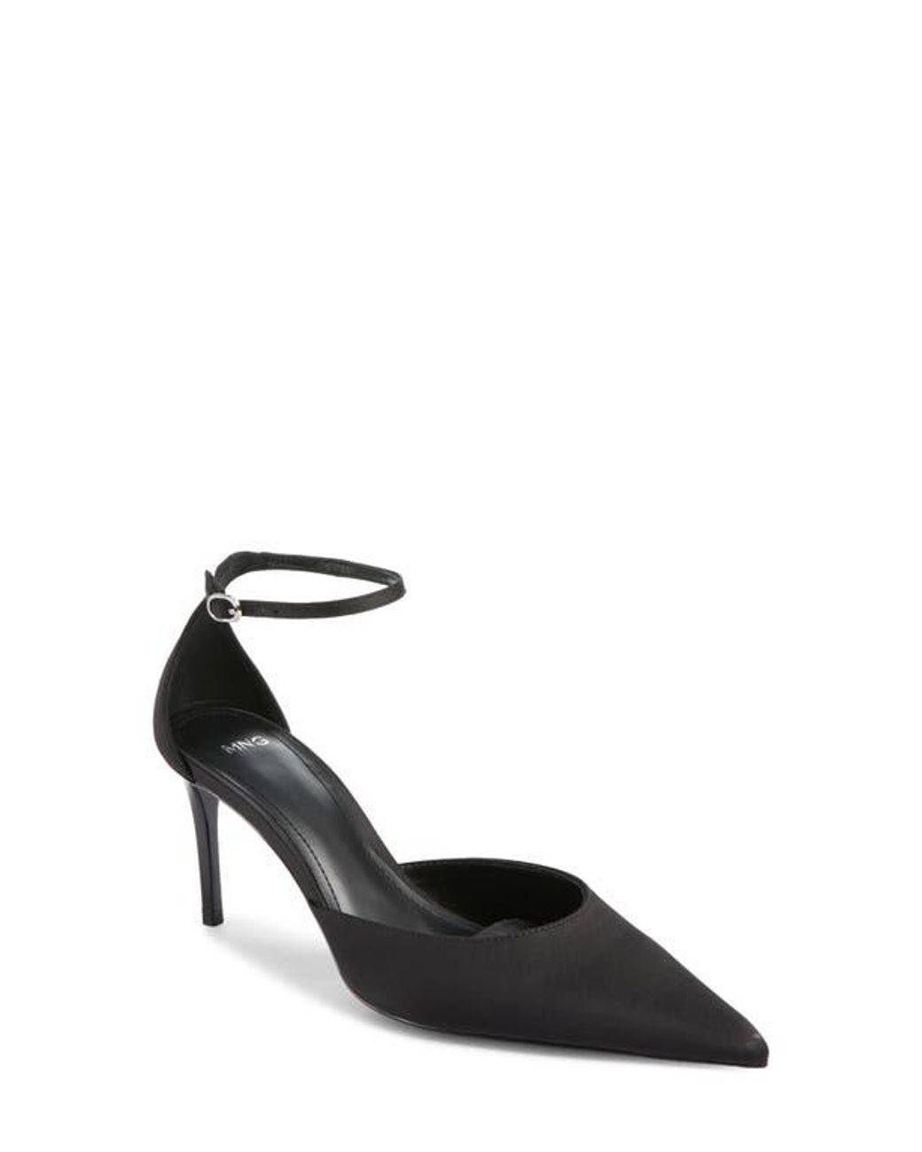 Mango Black Satin Court Pump