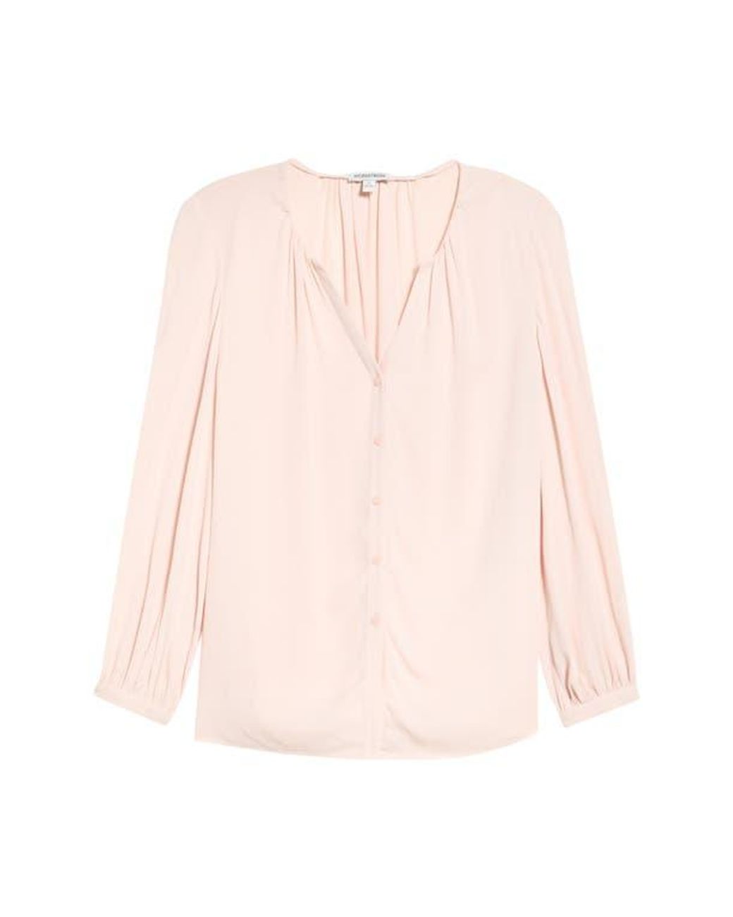 Nordstrom Natural V-Neck Button-Up Top