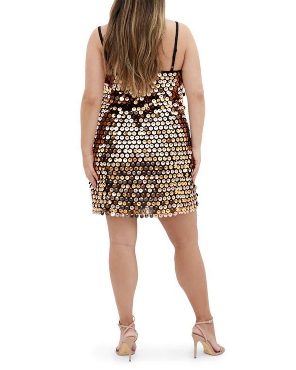 slim fit dress slacks 1980s Capriccio Gold Sequin Embellished Dress, Shawl & Belt Set – Vintage  by Misty main image 1