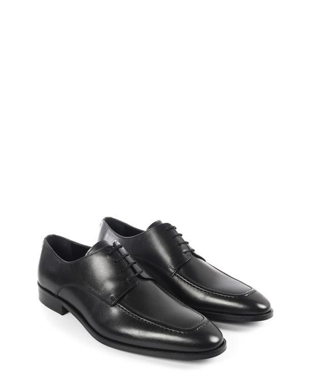 VELLAPAIS Black Warwick Apron Toe Derby for men