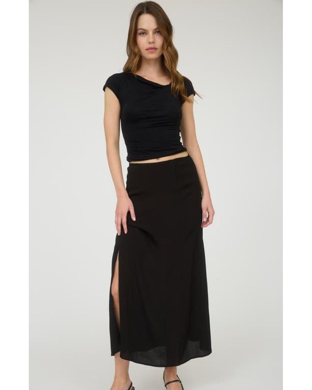Blu Pepper Black Midi Skirt
