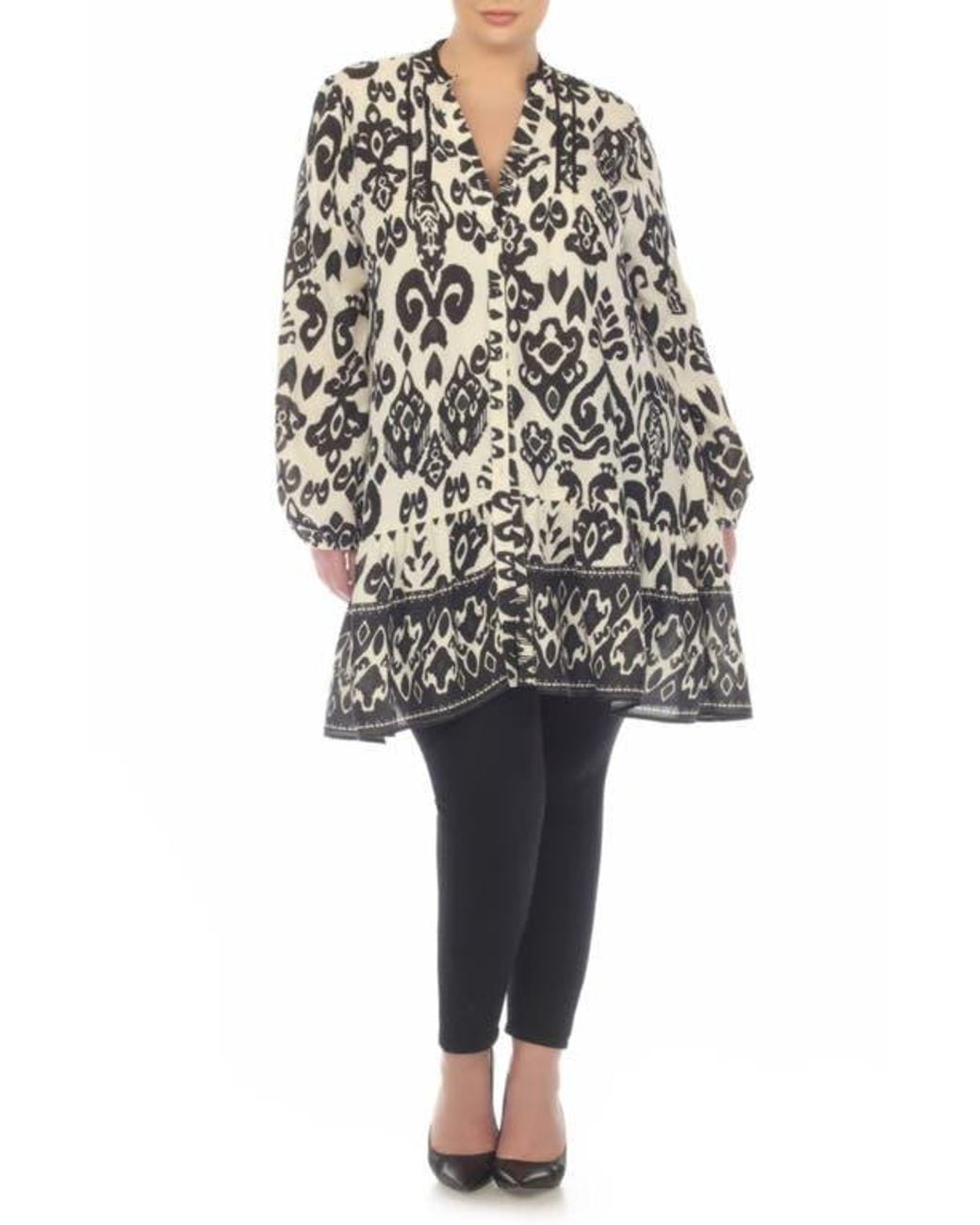 Boho Me Black Button Front Tunic