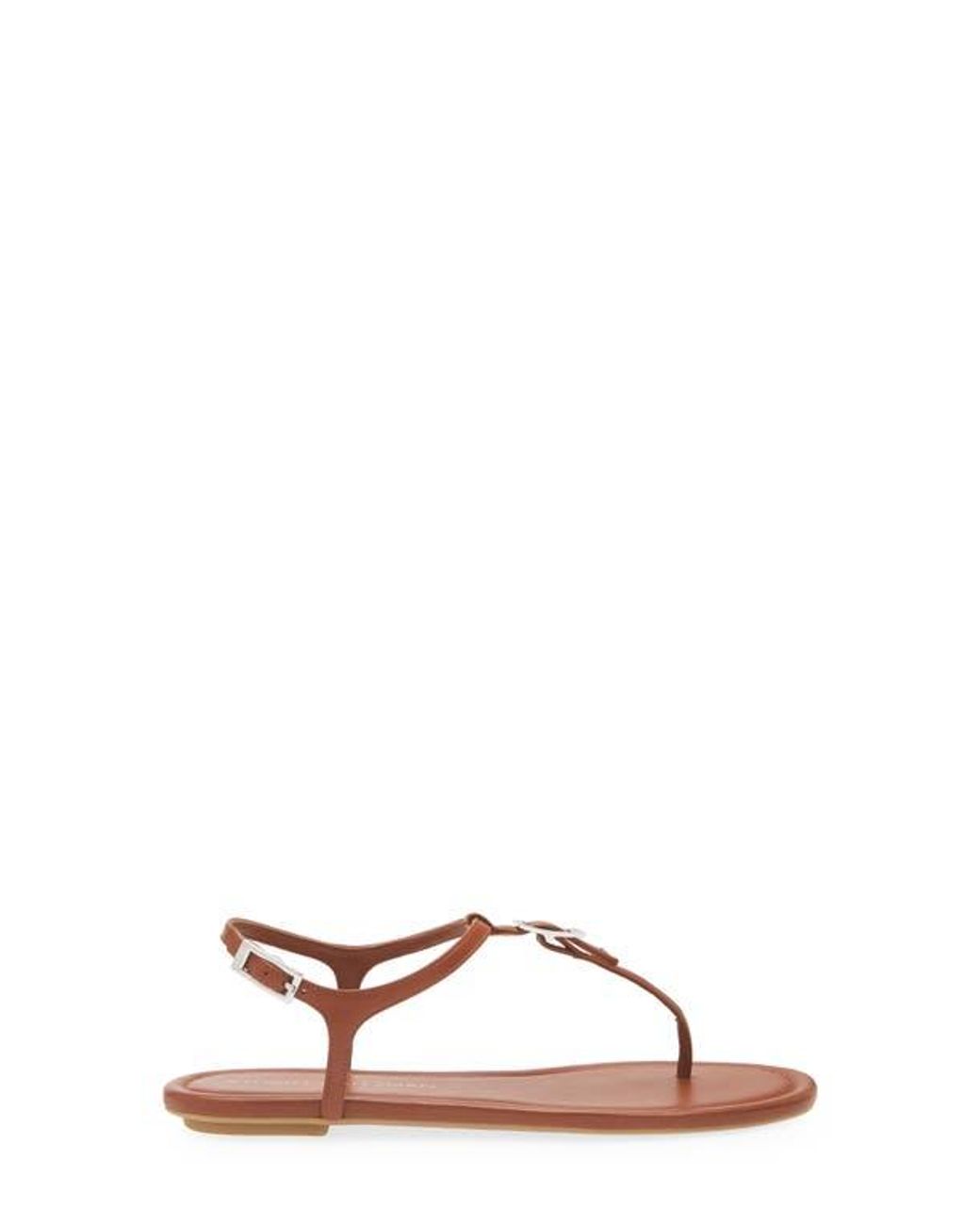 Stuart Weitzman Brown Georgie T-Strap Sandal