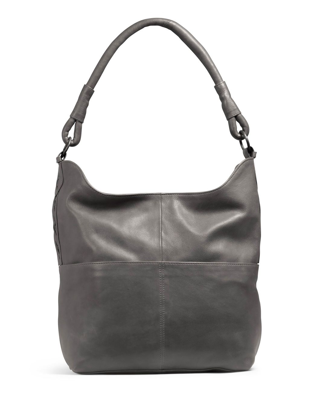 Day Mood Media Leather Hobo Bag In Anthracite At Nordstrom Rack