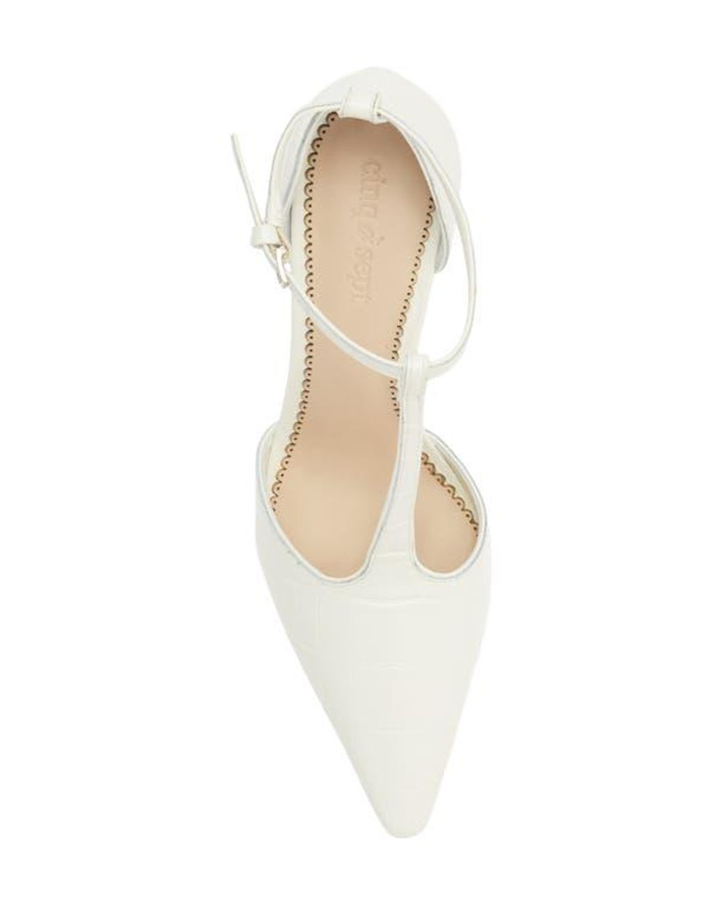 Cinq À Sept White Clara T-Strap Pump