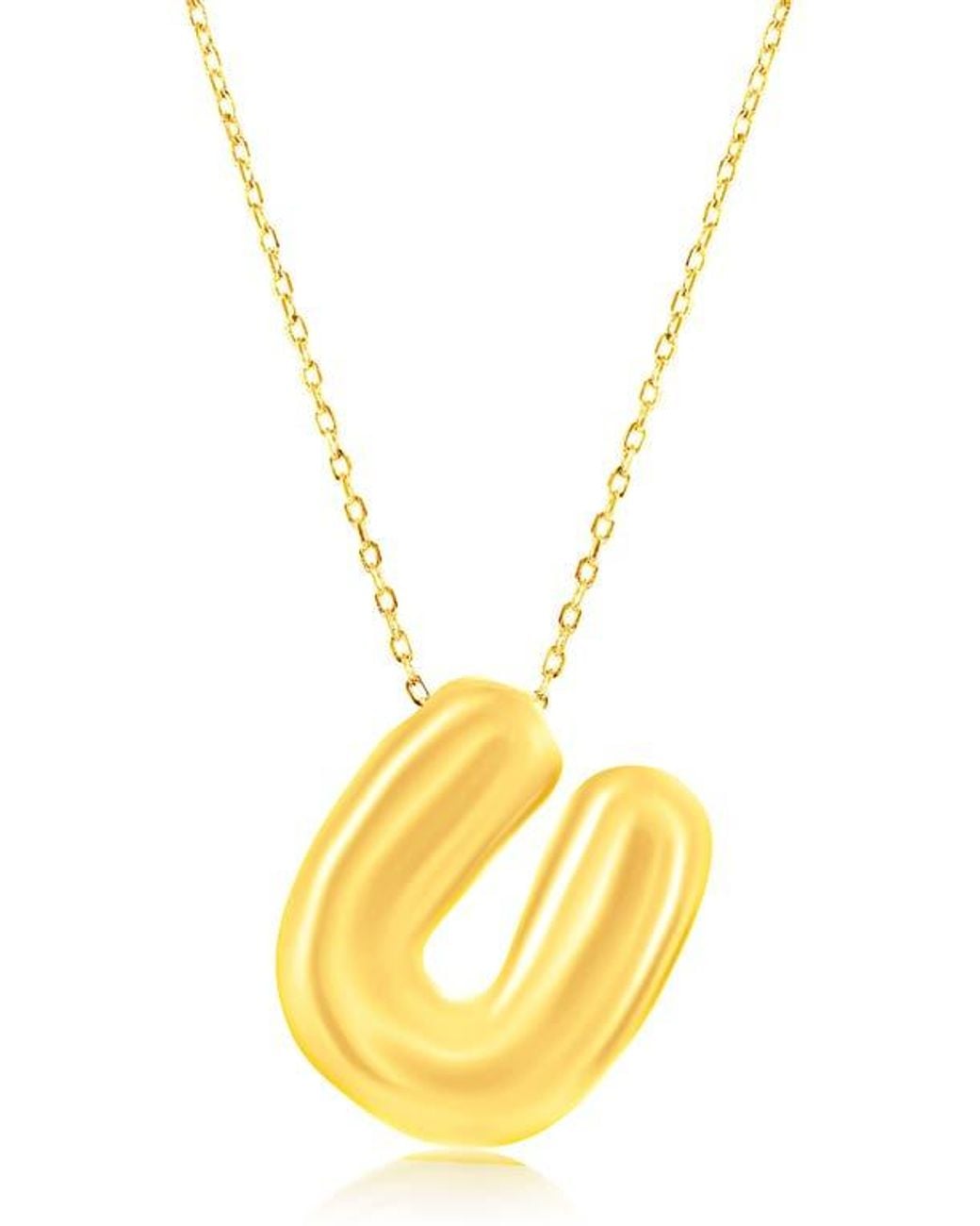 Simona Metallic Bubble Initial Pendant Necklace