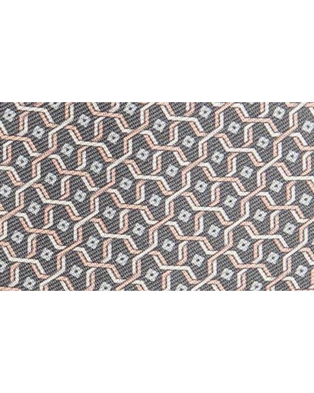 Canali Gray Geometric Silk Tie for men