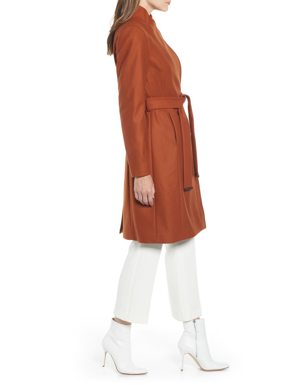 Ted Baker Long Belted Wrap Coat in Brown Lyst