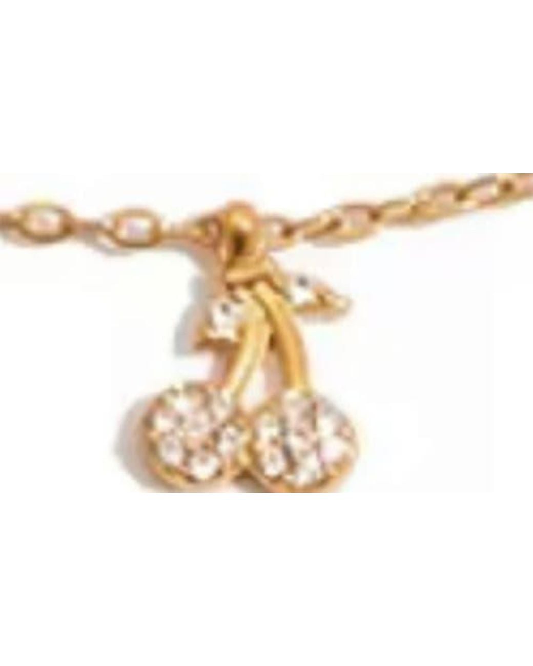 MacRae & Co Metallic Cherry Charm Necklace