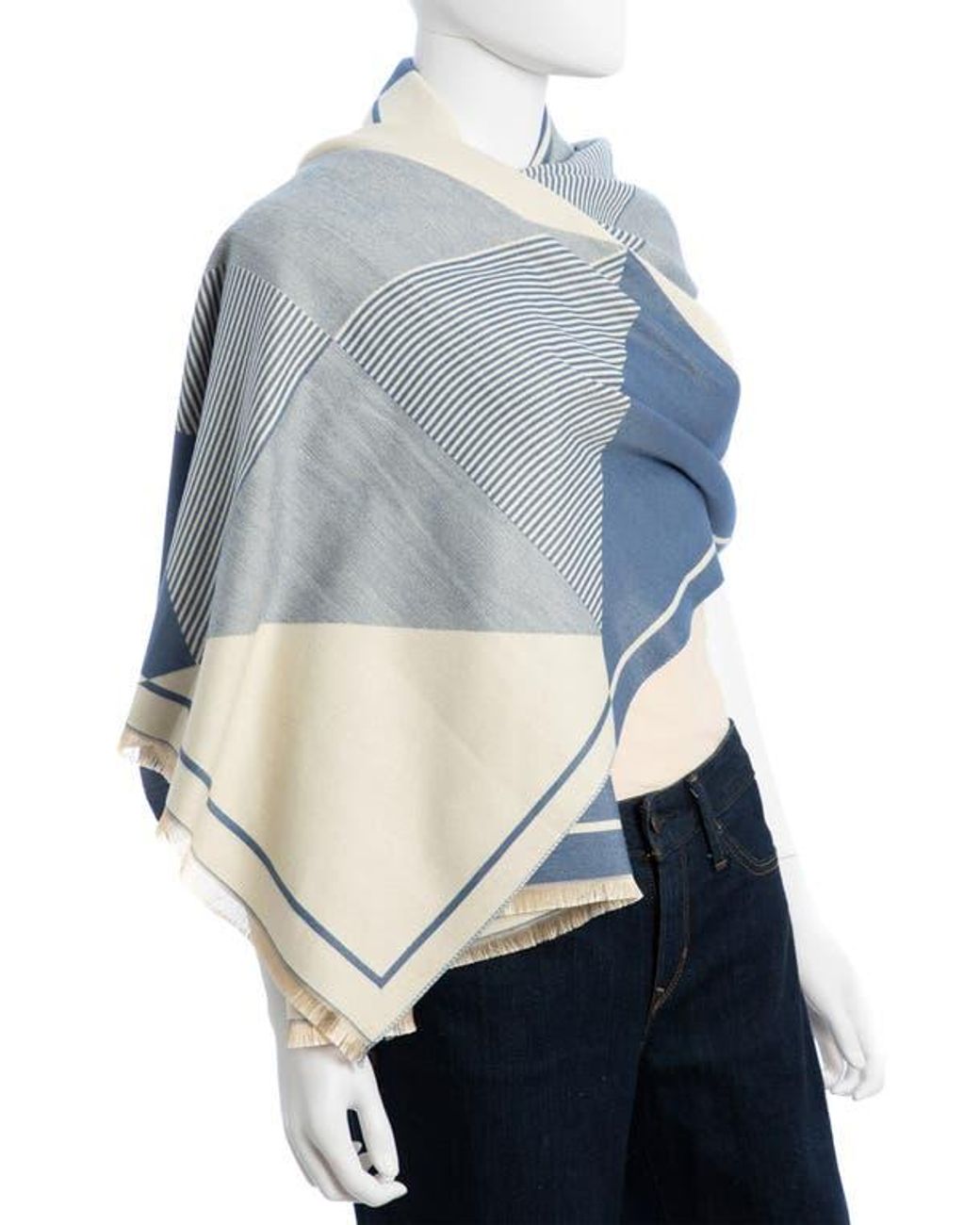 Saachi Blue Mosaic Reversible Scarf