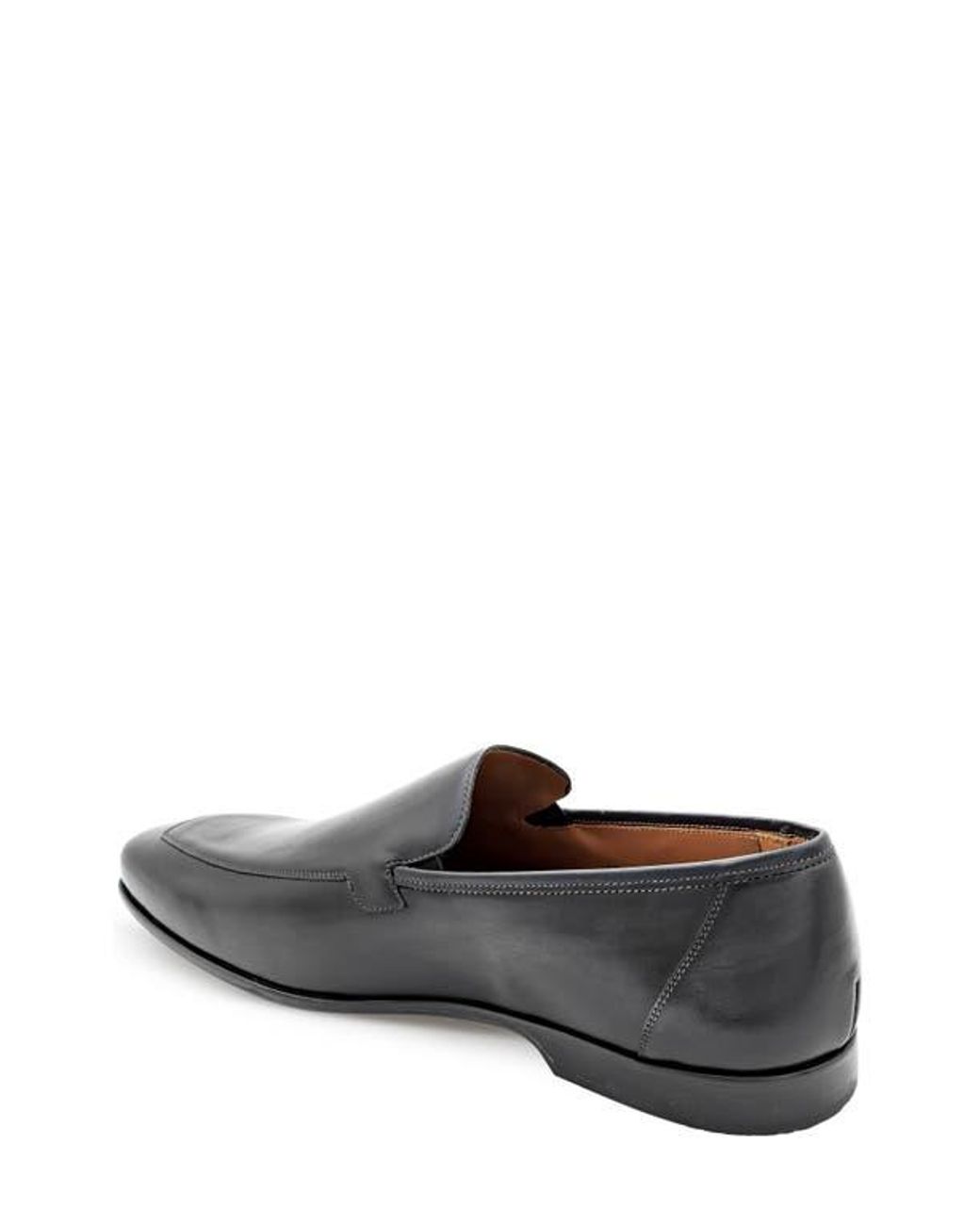 Mezlan Gray Apron Toe Leather Loafer for men