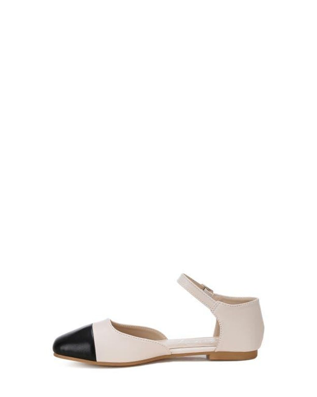 LONDON RAG White Clevea Cap Toe Flat