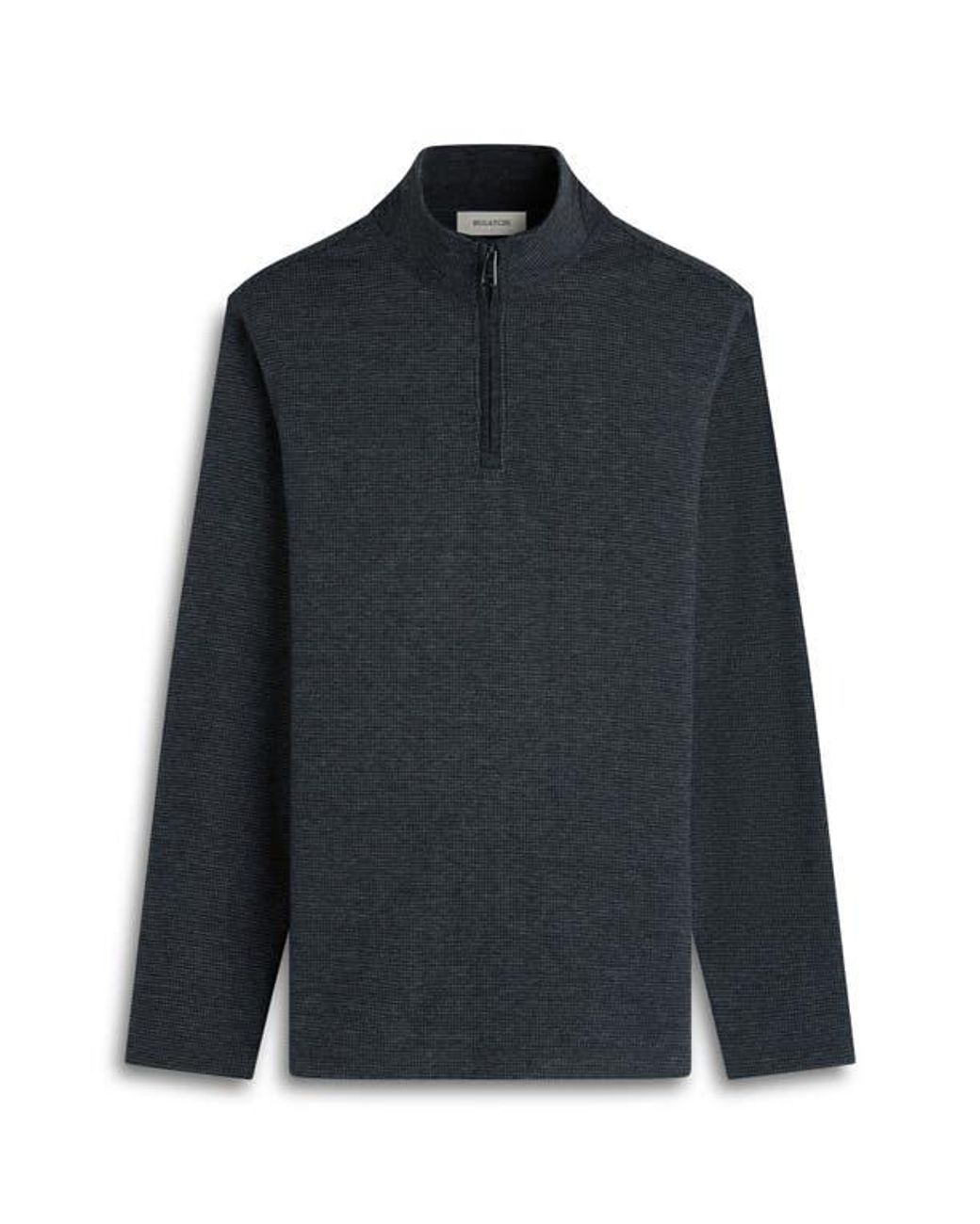 Bugatchi Blue Houndstooth Patern Quarter Zip Top for men