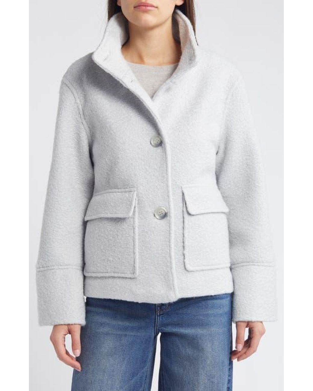 Sam Edelman ★ Stand Collar Pressed Boucle Jacket Sam Edelman Stand Collar Pressed Bouclé Jacket | Nordstromrack